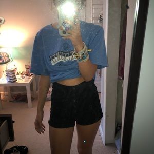 Super high waisted black American eagle shorts